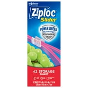 Ziploc® Brand Slider Storage Quart Bags, Zipper Storage Bags, 42 Count